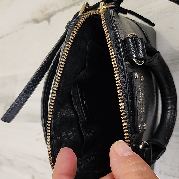 Kate Spade black mini Rachelle satchel purse handbag crossbody 100% cow leather - Picture 7 of 12